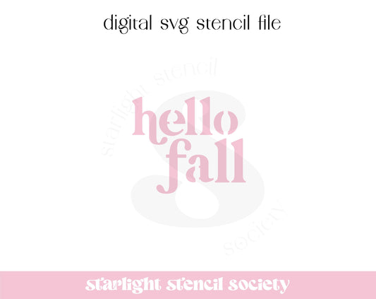 Hello Fall Retro SVG File