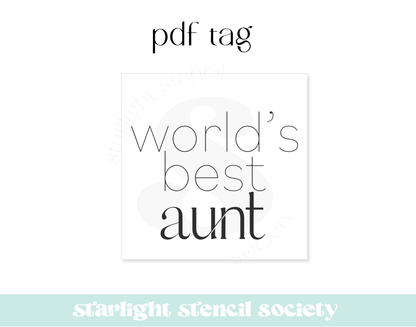 World's Best Aunt Square PDF Tag