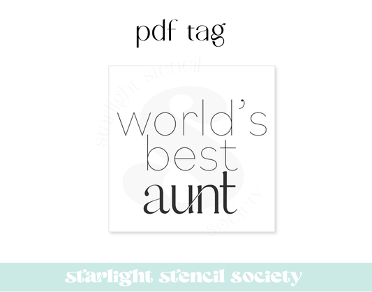 World's Best Aunt Square PDF Tag