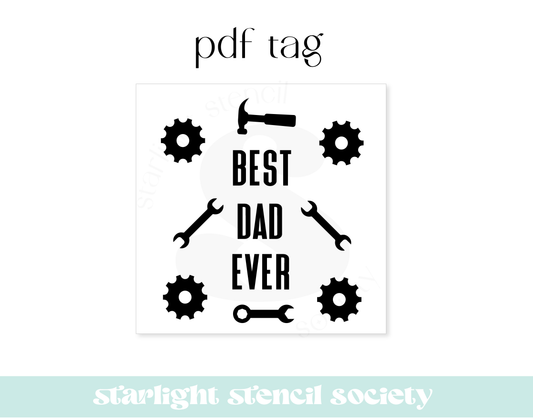 Best Dad Ever Tools Square PDF Tag