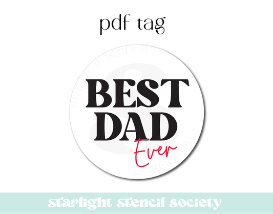 Best Dad Ever Red PDF Tag