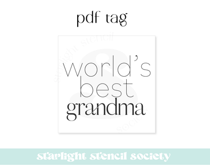 World's Best Grandma Square PDF Tag
