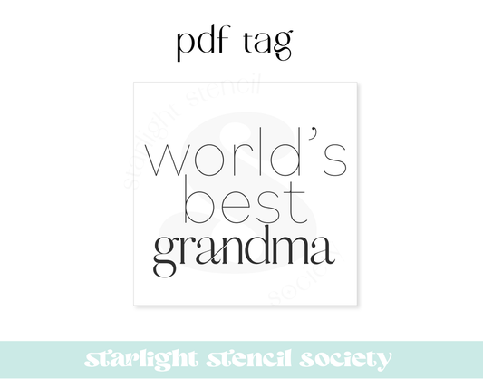 World's Best Grandma Square PDF Tag