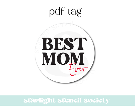 Best Mom Ever Red PDF Tag