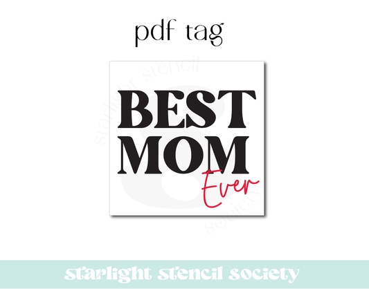 Best Mom Ever Red Square PDF Tag
