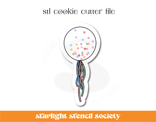 Confetti Balloon STL Cookie Cutter File