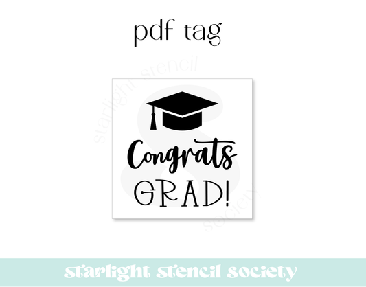 Congrats Grad Square PDF Tag