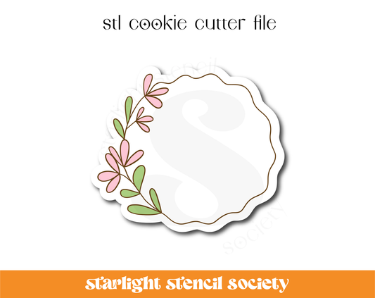 Floral Wreath STL Cookie Cutter File