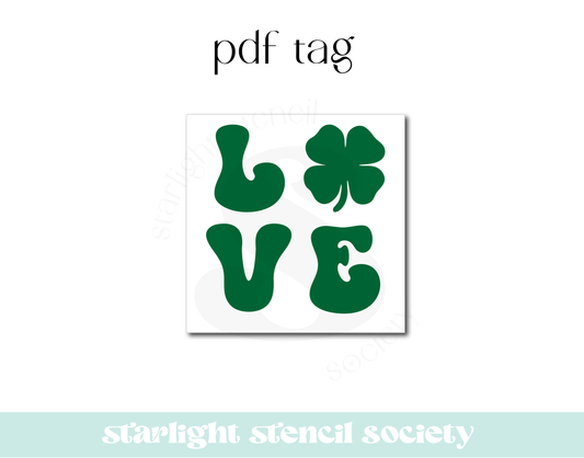 Love Clover Square PDF Tag