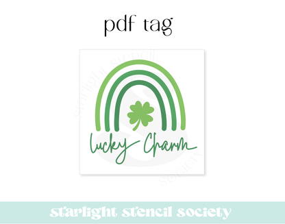 Lucky Charm Rainbow Square PDF Tag