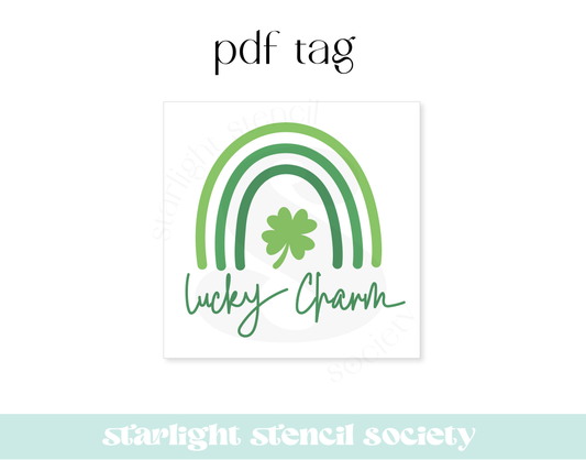 Lucky Charm Rainbow Square PDF Tag