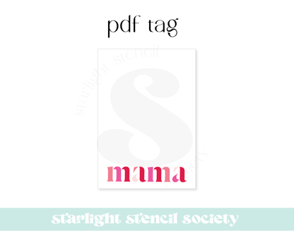 Mama Pink Cookie Card PDF Tag