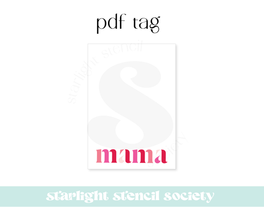 Mama Pink Cookie Card PDF Tag