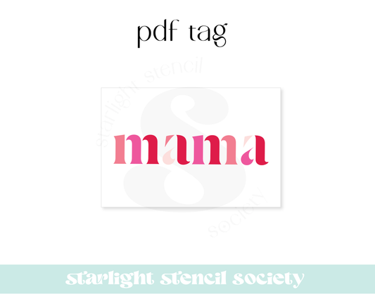Mama Pink Rectangle PDF Tag