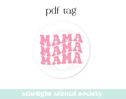 Mama Repeated Pink PDF Tag