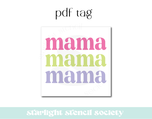 Mama Repeated Square PDF Tag