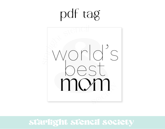 World's Best Mom Square PDF Tag
