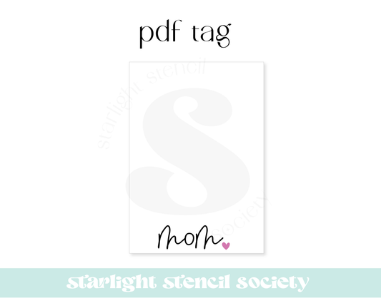 Mom Heart Cookie Card PDF Tag