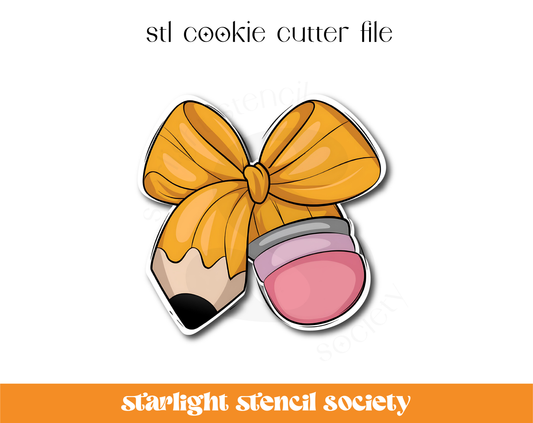 Pencil Bow STL Cookie Cutter File
