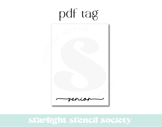Senior Cookie Card PDF Tag