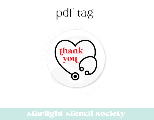 Thank You Stethoscope PDF Tag