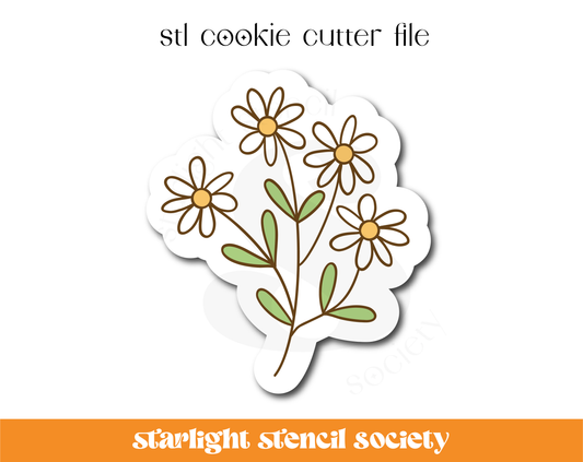 Wildflower Cluster STL Cookie Cutter File